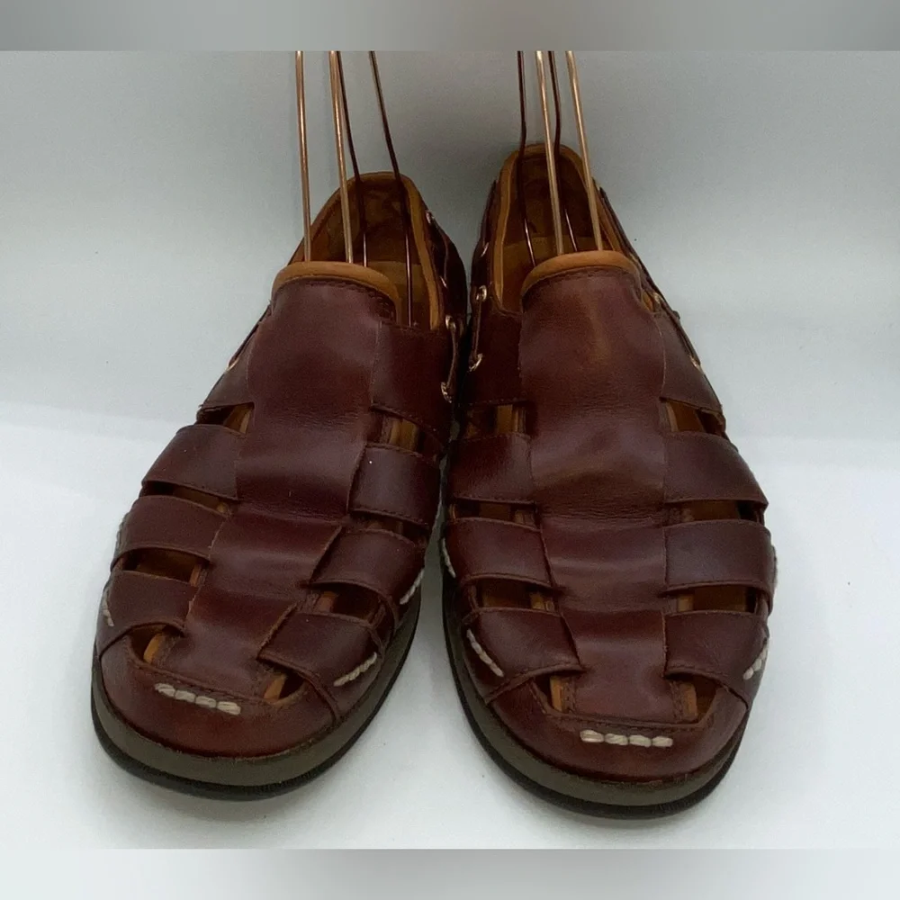 Sperry Top-Sider Gold Cup Leather Fisherman Sandals Deerskin Linings 11.5 M AA13 - Picture 2 of 10